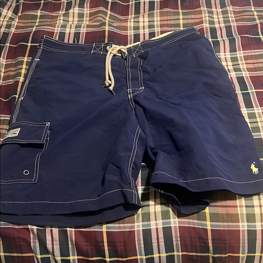 Polo by Ralph Lauren Blue Board Shorts with Drawstring Waist